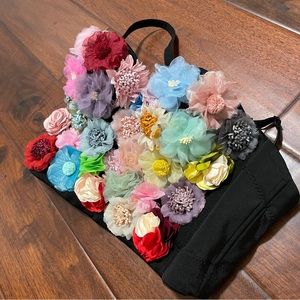 Black 3D flower Floral Corset bustier